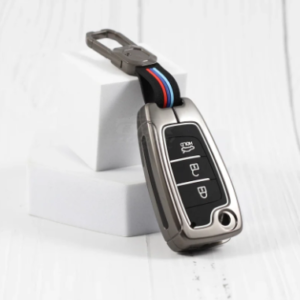 Metal Silicon Car Key Case for Hyundai New i20 Sportz 2023 | Verna 2020-21 | Old Verna Flip Key